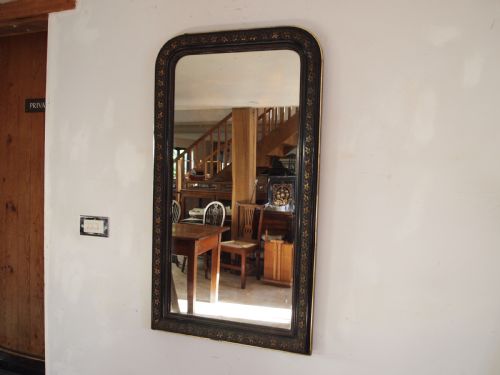 MIRROR LARGE VICTORIAN GILDED VINE EBONISED WALL ORIGINAL PLATE C1880 - ADDITIONAL PHOTO 10