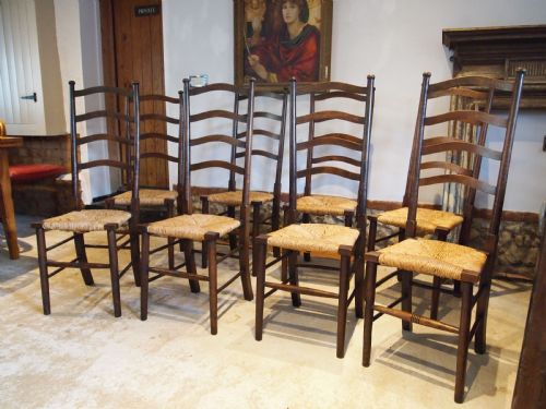 CHAIRS WONDERFUL SET OF 8 LIBERTYS ARTS AND CRAFTS WILLIAM BIRCH C1910 - ADDITIONAL PHOTO 6