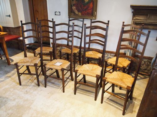 CHAIRS WONDERFUL SET OF 8 LIBERTYS ARTS AND CRAFTS WILLIAM BIRCH C1910 - ADDITIONAL PHOTO 9