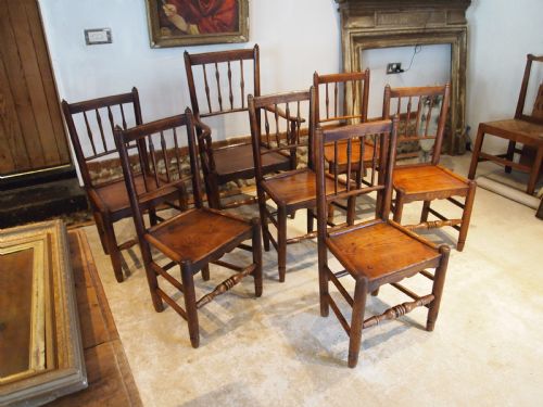 CHAIRS SET OF 7 GEORGE III ELM COUNTRY DINING C1800 - ADDITIONAL PHOTO 8