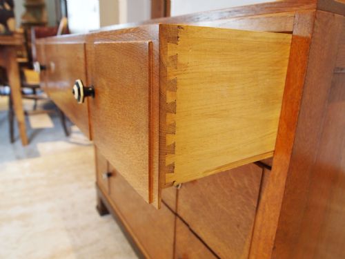 BEDROOM SUITE 3 PIECE BATH CABINET MAKERS OAK ART DECO C1930 - ADDITIONAL PHOTO 5