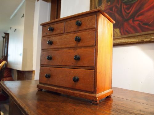 chest of drawers miniature victorian apprentice chest pine c1880 - CATEGORY: ANTIQUE CUPBOARDS - DATED VICTORIAN