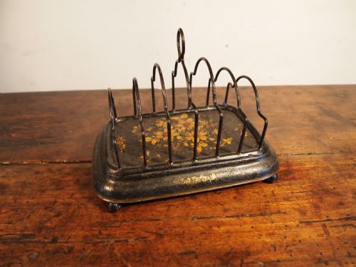 very rare pontypool toleware tin toast rack c1810 - CATEGORY: ANTIQUE MISCELLANEOUS - DATED REGENCY