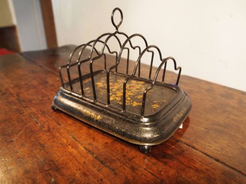 VERY RARE PONTYPOOL TOLEWARE TIN TOAST RACK C1810 - ADDITIONAL PHOTO 1
