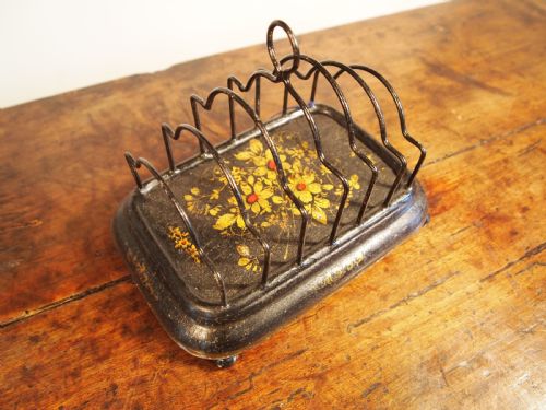 VERY RARE PONTYPOOL TOLEWARE TIN TOAST RACK C1810 - ADDITIONAL PHOTO 5