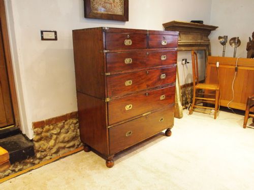 CHEST OF DRAWERS MILITARY CAMPAIGN RARE WILLIAM IV C1830 - ADDITIONAL PHOTO 1