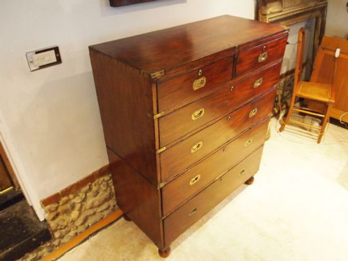 CHEST OF DRAWERS MILITARY CAMPAIGN RARE WILLIAM IV C1830 - ADDITIONAL PHOTO 4