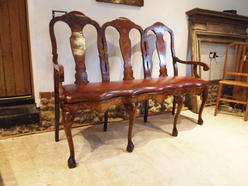 settee sofa bench stunning walnut inlaid dutch c1880 - CATEGORY: ANTIQUE SOFAS - DATED 19TH CENTURY