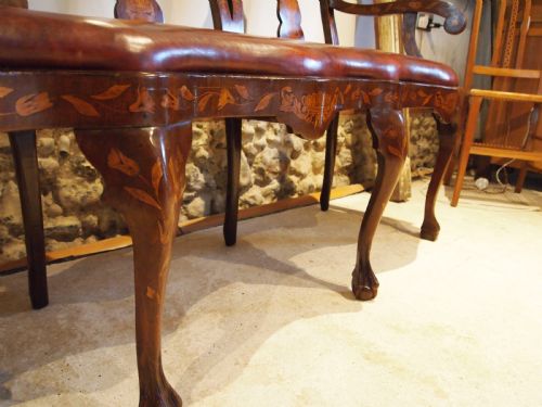 SETTEE SOFA BENCH STUNNING WALNUT INLAID DUTCH C1880 - ADDITIONAL PHOTO 11