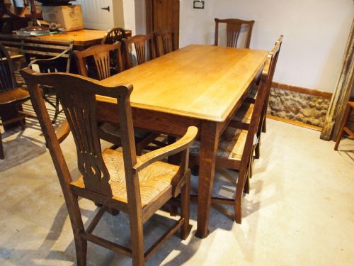 TABLE REFECTORY FARMHOUSE DINING EDWARDIAN OAK C1900 - ADDITIONAL PHOTO 3