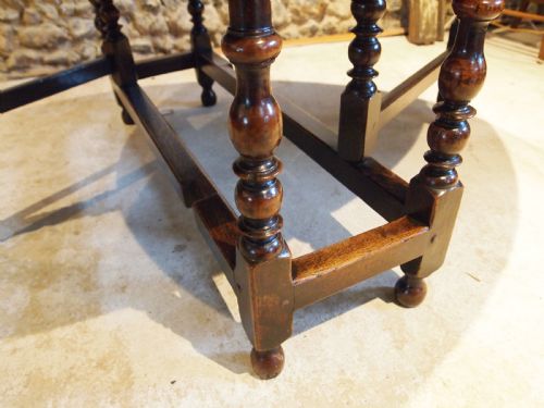 TABLE DINING OUTSTANDING CHARLES II OAK GATELEG SEATS 8 C1680 - ADDITIONAL PHOTO 2