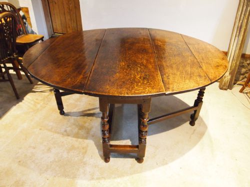 TABLE DINING OUTSTANDING CHARLES II OAK GATELEG SEATS 8 C1680 - ADDITIONAL PHOTO 14
