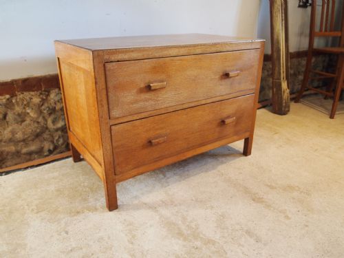 CHEST OF DRAWERS HEALS LOW CHEST LIMED OAK C1920 - ADDITIONAL PHOTO 1