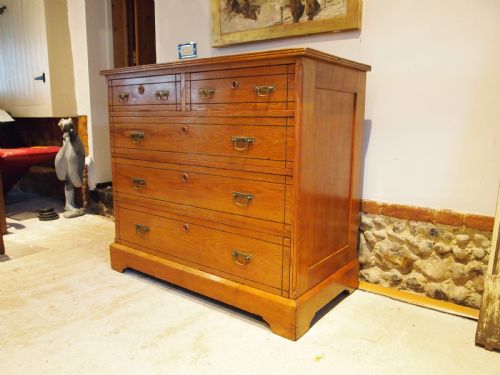 chest of drawers rare arts and crafts solid english ash c1890 - CATEGORY: ANTIQUE CHEST OF DRAWERS - DATED 19TH CENTURY
