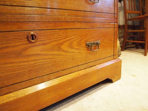 CHEST OF DRAWERS RARE ARTS AND CRAFTS SOLID ENGLISH ASH C1890 - ADDITIONAL PHOTO 6