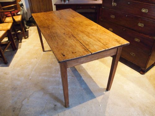 TABLE REFECTORY RUSTIC FRENCH APPLE WOOD DINING C1840 - ADDITIONAL PHOTO 4