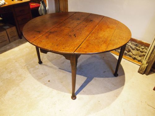 TABLE DINING RARE OAK DROP LEAF GEORGE III C1780 - ADDITIONAL PHOTO 4