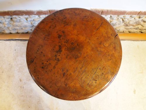 fig 1. Table rare Burr Elm tilt top wine hall lamp c1850