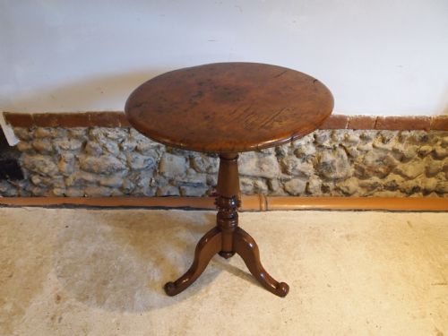fig 2. Table rare Burr Elm tilt top wine hall lamp c1850