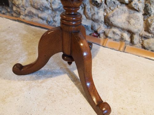 fig 3. Table rare Burr Elm tilt top wine hall lamp c1850