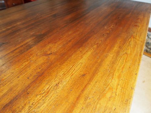 TABLE REFECTORY FARMHOUSE DINING EDWARDIAN PINE C1900 - ADDITIONAL PHOTO 2