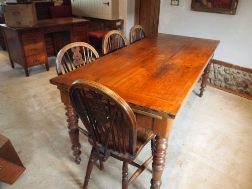 TABLE WONDERFUL RARE FRENCH CHERRY EXTENDING REFECTORY FARMHOUSE DINING C1840 - ADDITIONAL PHOTO 4