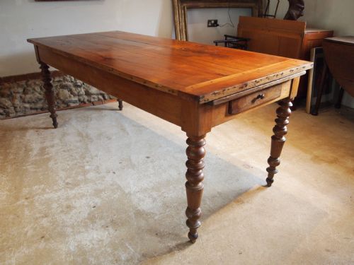 TABLE WONDERFUL RARE FRENCH CHERRY EXTENDING REFECTORY FARMHOUSE DINING C1840 - ADDITIONAL PHOTO 7