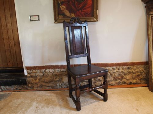 CHAIR SIDE DINING HALL WONDERFUL CHARLES II OAK C1680 - ADDITIONAL PHOTO 9