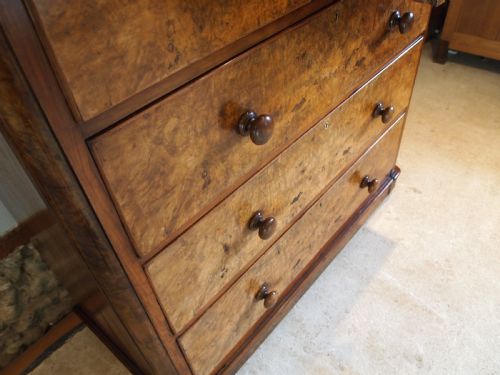 CHEST OF DRAWERS FINE BURR WALNUT VICTORIAN C1860 - ADDITIONAL PHOTO 6