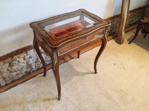 table bijouterie display fine french rosewood c1870 - CATEGORY: ANTIQUE TABLES - DATED 1870