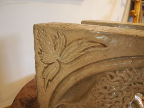 RARE PAIR OF VICTORIAN STONEWARE ARCHITECTURAL CORBELS C1880 - ADDITIONAL PHOTO 8