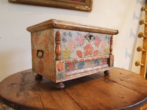 chest very rare miniature swedish marriage chest c1850 - CATEGORY: ANTIQUE  - DATED VICTORIAN