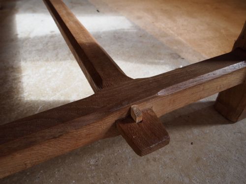 TABLE REFECTORY FARMHOUSE EXTENDING OAK ARTS AND CRAFTS C1920 - ADDITIONAL PHOTO 8