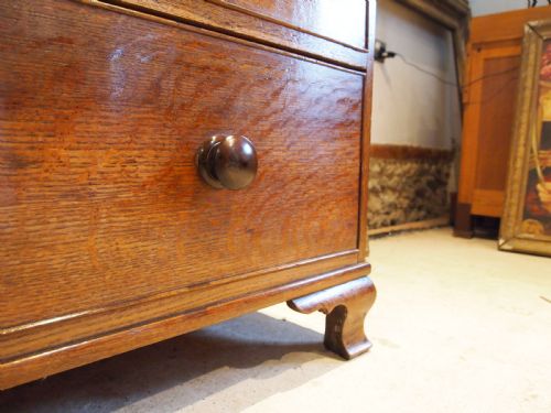 CHEST OF DRAWERS RARE GEORGE III OAK CHEST ON CHEST C1800 - ADDITIONAL PHOTO 7