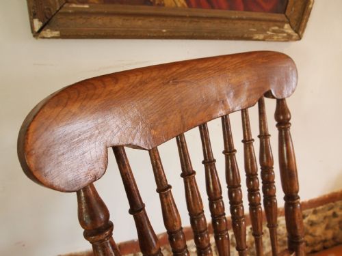 ROCKING CHAIR CAISTOR ROCKER JOHN SHADFORD VICTORIAN ELM C1870 - ADDITIONAL PHOTO 4