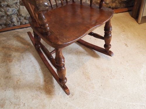 ROCKING CHAIR CAISTOR ROCKER JOHN SHADFORD VICTORIAN ELM C1870 - ADDITIONAL PHOTO 14