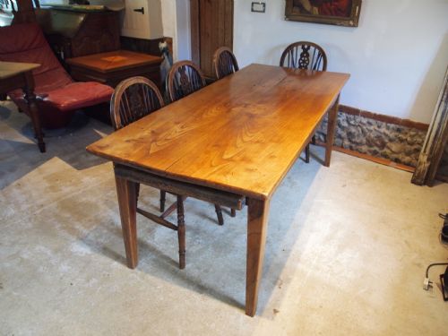 TABLE STUNNING VERY RARE ELM TWO PLANK REFECTORY FARMHOUSE DINING C1820 - ADDITIONAL PHOTO 5