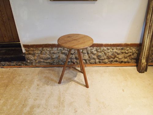 TABLE RARE PRIMITIVE CRICKET TABLE SIDE HALL LAMP PINE C1810 - ADDITIONAL PHOTO 8