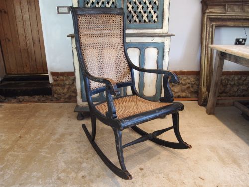 chair rocking chair swedish original paint c1860 - CATEGORY: ANTIQUE CHAIRS - DATED 19TH CENTURY