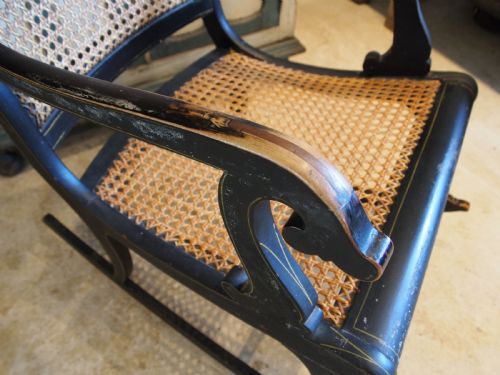 CHAIR ROCKING CHAIR SWEDISH ORIGINAL PAINT C1860 - ADDITIONAL PHOTO 1