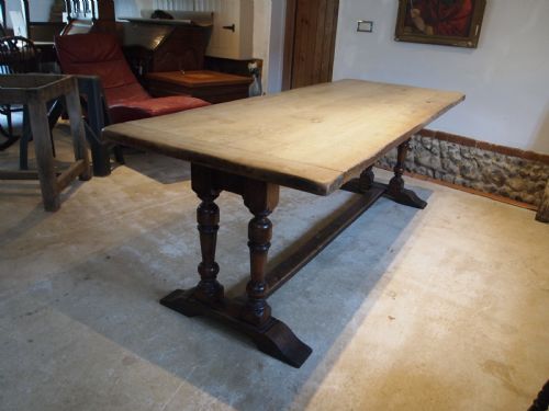 TABLE LARGE FRENCH OAK MONASTIC REFECTORY DINING TABLE C1890 - ADDITIONAL PHOTO 2