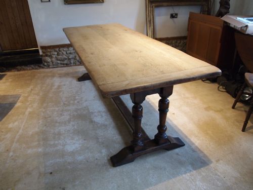 TABLE LARGE FRENCH OAK MONASTIC REFECTORY DINING TABLE C1890 - ADDITIONAL PHOTO 3