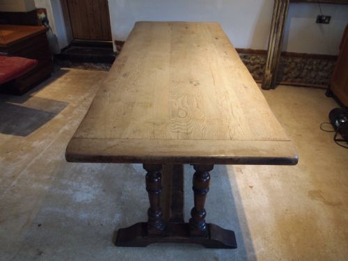 TABLE LARGE FRENCH OAK MONASTIC REFECTORY DINING TABLE C1890 - ADDITIONAL PHOTO 4