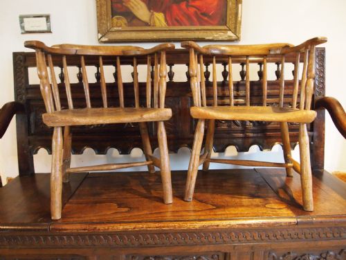 CHAIRS RARE PAIR OF GEORGE IV CHILD'S WINDSOR ARMCHAIRS C1820 - ADDITIONAL PHOTO 2