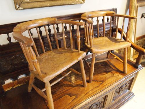 CHAIRS RARE PAIR OF GEORGE IV CHILD'S WINDSOR ARMCHAIRS C1820 - ADDITIONAL PHOTO 7