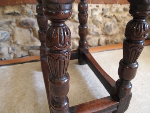 STOOL OAK JOINT STOOL ELIZABETHAN STYLE C1880 - ADDITIONAL PHOTO 5