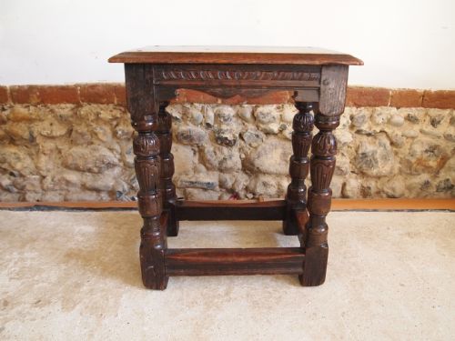 STOOL OAK JOINT STOOL ELIZABETHAN STYLE C1880 - ADDITIONAL PHOTO 8