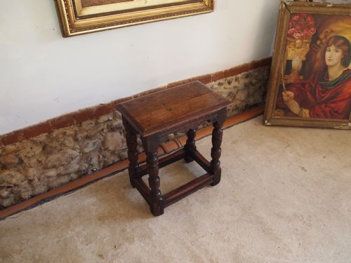 STOOL OAK JOINT STOOL ELIZABETHAN STYLE C1880 - ADDITIONAL PHOTO 9