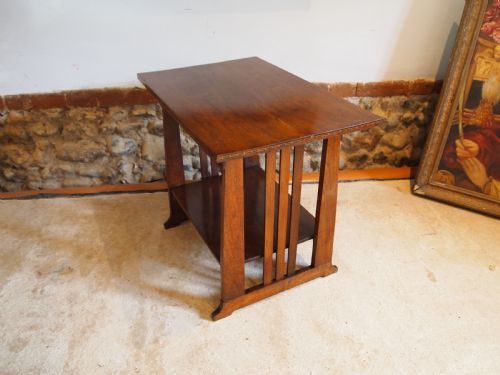 TABLE ARTS AND CRAFTS MISSION TYPE WALNUT LAMP HALL COFFEE C1900 - ADDITIONAL PHOTO 5