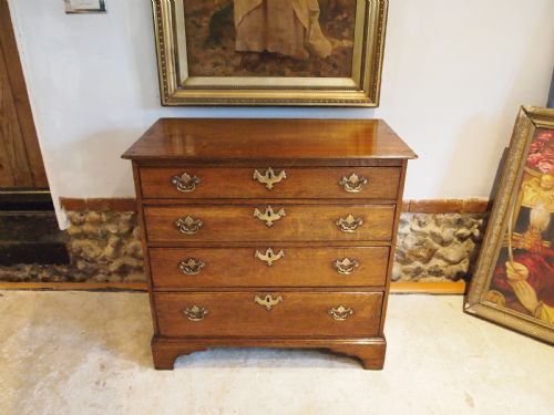 CHEST OF DRAWERS RARE SMALL GEORGE III OAK ORIGINAL HANDLES C1770 - ADDITIONAL PHOTO 6